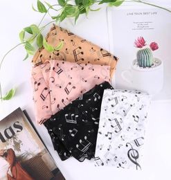 Scarves Fashion 4 Colours Shawl Wrap Scarf Korean Style Women Music Note Printed Lady Chiffon Silk7978292