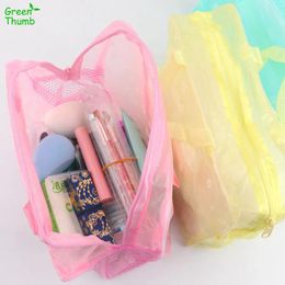 Storage Bags 2pcs 22 13 9cm Transparent Wateproof Cosmetic Wash Bag Bath Products With Flowers Travel Outside Toiletry Sundries