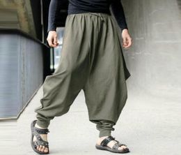 MarchWind Brand Plus Size Cotton Linen Harem Pants Men Baggy Pants Japanese Style Mens Crotch Wide Leg Pants Casual Loose Trousers1666237