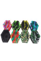 Hexagon Silicone Ashtray Pyramid Tap Tray with Compartments for Holding Coils Lighters Pens Papers2115093