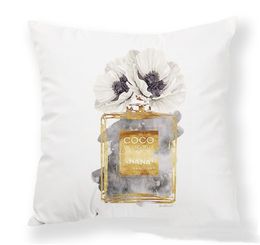 Pillow Case Cross-Border Perfume Bottle Pillow Cover Home Fabric Sofa Cushion Cushion Cover Car Cushion without Heart Simple