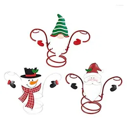 Decorative Figurines Christmas Wine Bottle Glass Holders Countertop Hold 1 And 2 Glasses For Desktop Home Decor