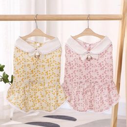 Dog Apparel Cute Floral Dress Summer Pet Dresses Princess Skirt Pomeranian Bichon Frise Poodle Schnauzer Clothes Costume