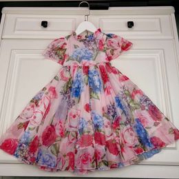 Casual Dresses Girls' Dress Flower Design Silk Cotton Fabric