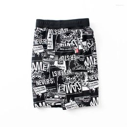 Shorts Korean Baby Short Summer Toddler Boy Clothes Fashion Cotton Teenage Beach Pants Children Black/white 4 To 12 Years