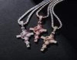Luxury designer Jewellery mens iced out hip hop chain pendants statement cross necklace diamond tennis rapper hiphop men accessories new7261761