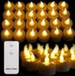 Pack of 24 Flickering Flameless LED Tealights Remote Control Battery Powered Candles For Home Dinner Party Christmas Decoration 206709303