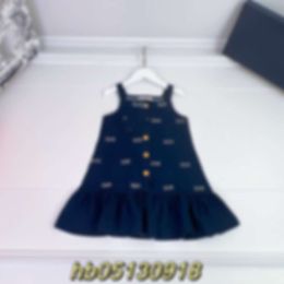Dresses Spring/summer Girls' Tank Top with Strap Denim Letter Dress