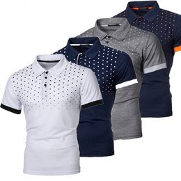 Mens Summer Polo Shirt Breathable Golf Polo T-Shirt Sport Hiking Shirts Casual Work Short Sleeved Tops Male Business Clothes 240518