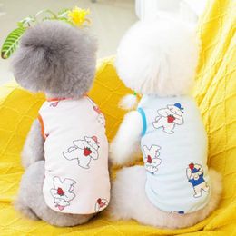 Dog Apparel Small Vest Summer Spring Puppy Fashion Cartoon Pullover Pet Designer Clothes Cat Pyjamas Poodle Chihuahua Maltese