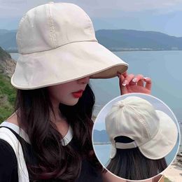 Wide Brim Hats Bucket Hats Bucket Hat Women Foldable Sunshade Sun Hats For Women Ladies Korean Fishing Hat Fisherman Cap Adjustable Rope Gorro Sunhat