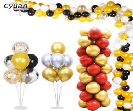 Party Decoration Cyuan 7 Tubes Balloons Holder Column Stand Clear Plastic Balloon Birthday Decorations Kids Wedding Garlands7658839