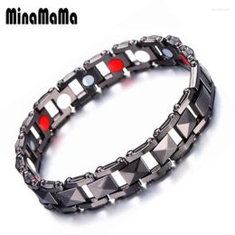 Link Bracelets Black Rivet Copper Germanium Magnetic Bracelet For Woman Men Health Energy Therapy Arthritis Jewelry