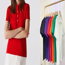 Women's Polos Short Sleeved Polo Shirt Cotton Casual High-quality Fashionable 4 And 5 Buttons Summer Collection