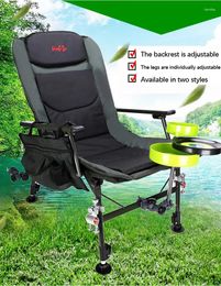 Camp Furniture Foldable Fishing Chair Beach Chairs Outdoor Aluminum Alloy Picnic Portable Camping Seat Adjustable Backrest Recliner