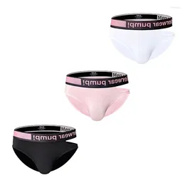 Underpants Trendy Triangle Pants For Young Men With Low Waist Close Fitting Buttocks Lifting Pink Gradient Hollow Out Side