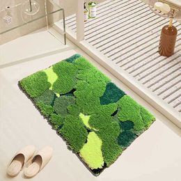 Carpets New Coral Carpet Floor Mat Green and Fresh Bedroom Living Room Bathroom Entrance Water Absorbing Non slip Thickened Household H240517