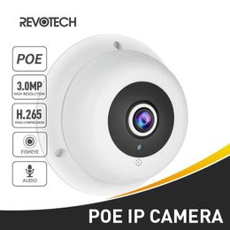 Wireless Camera Kits Revotech fish eye audio POE IP camera H265 highdefinition 3MP 1296P1080P 3 array infrared LED night panoramic security CCTV video mo J240518