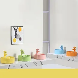 Kitchen Faucets Children Lovely Cartoon Bathroom Elephant Ceramic Wash Basin Cold And Water Fauects Tap Mixer For Sink Drain Accessories