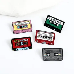 Brooches 90's Retro Nostalgic Music Tape Enamel Pin Song Brooch Bag Clothes Lapel Vintage Badge Jewellery Gift Friend