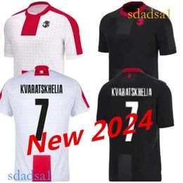 24 25 Georgia National Team Mens Soccer Jerseys 2024 2025 KVARATSKHELIA KASHIA Men Home Football Shirts Short Sleeve Adult Uniforms 999