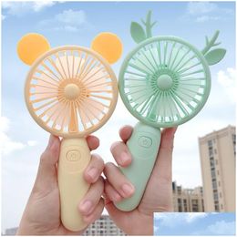 Party Favour Rechargeable Mini Fan Hand Held 1200Mah Usb Office Outdoor Household Desktop Pocket Portable Travel Electrical Appliances Otsjp