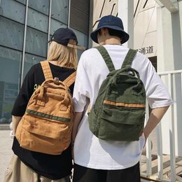 Backpack 2024 Contrast Canvas Women Retro Travel Bagpack Quality Backbag College Student School Bags For Teenager Girls Boys