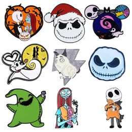 Brooches Halloween Skull For Women Enamel Pins Badges Lapel Backpack Punk Jewelry Clothing Accessories Friends Gift