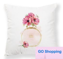 High-end Perfume Flower Creative Design Plush Pillowcase Factory Wholesale Ins Nordic Cushion Lumbar Support Pillow without Pillows