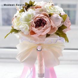 Wedding Flowers Romantic Artificial Peony Bouquets 2024 In Autumn Bridal Bridesmaid Bouquet Accessories Ramos De Novia
