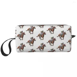 Cosmetic Bags Horse Racing Makeup Bag Organiser Storage Dopp Kit Toiletry For Women Beauty Travel Pencil Case