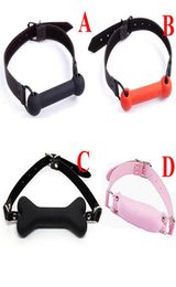 Sex Adult BondageSilicone Dog Bone Gag BDSM Ball Gags Restraints Straps for CoupleRole Play Kit Sex Toys Y181024058847619