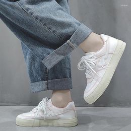 Casual Shoes 2024 Fashion Design Sense Gradient Colour Thick-soled Canvas Women Harajuku Style All-match Small White