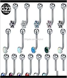 1Pc Titanium Christina Vertical Hood Flower Lip Rings Opal Sexyy Vagina Genital Piercing Vch Eyebrow Piercings Jewellery Hdxkb A2Vfx8014199