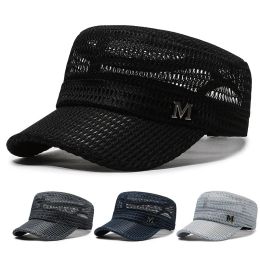 Summer Baseball Cap Breathable Military Hats with Mesh Flat Caps for Men Women Outdoor Snapback Bone Unisex Trucker Cap Gorra