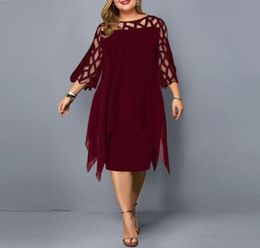 Casual Dresses Women Summer Dress Elegant Mesh Evening Party Wine Red Women039s Clothing 2021 Wedding Club Outfits1976710