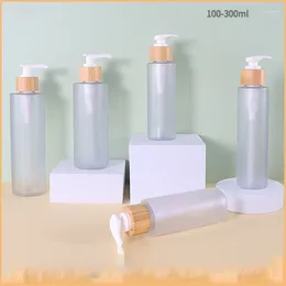 Storage Bottles 100ml-300ml Portablere PET Bamboo Wood Pump Press Toiletry Travel Bottle Makeup For Moisturizers Lotion Dispensing