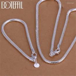 Necklace Earrings Set 3mm 16/18/20/22/24/26/30 Inch Snake Chain Bracelet Sets For Women Man Fashion Charm Jewelry