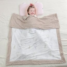 Blankets Crib Blanket 3D Touch Bubble Fleece Born Wrap Soft Warm Wide Edge Sun Moon Print Thick For Winter Quilt 110 140Cm