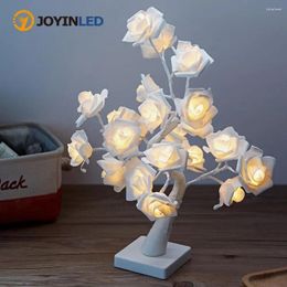 Table Lamps LED Flower Tree Rose Light Creative Bedside Bedroom Night Wedding Valentine's Day Christmas Decoration Simulation