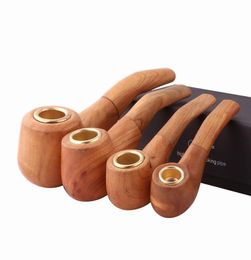 3 Sizes Classic Style Beautiful Original Wood Colour Tobacco Smoking Pipes Gift for Grandfather Boy Friend Father1800955