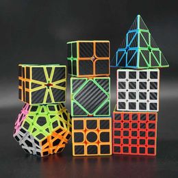 Magic Cubes MoYu MFJS Carbon Fiber Sticker Magic Cube 2x2 3x3 4x4 5x5 Positive Pyrimid Megaminx Cubo Magico Children Kids Gift Fidget Toys Y240518