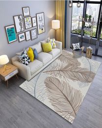 Simple modern feather living room rugs bedroom carpet children039s bedside model window mat floor 3d mat rainbow rug4394594