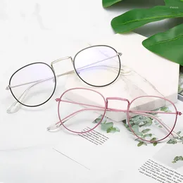 Sunglasses Frames Metal Pattern Side Frame Glasses Art Harajuku Round Flat Mirror Korean Version Of Men And Women Eye