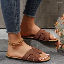 Casual Shoes 2024Summer Slippers Women Flat Luxury Outdoor Beach Flip Flops Female Sandals Trend Design Slides For Woman
