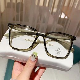 Sunglasses CUBOJUE 154mm Oversized Reading Glasses Female Eyeglasses Frame Male Women Square Black Transparent Grey Spectacles For Receipt