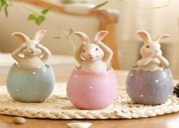 Easter Rabbit in Egg No Say No Listen No see Rabbits Easter Decoration for Home Gift for Kids Party Wedding Decoration 2009292289788