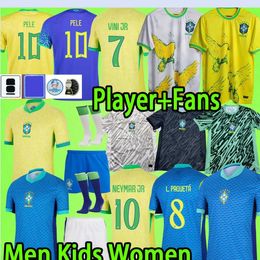 24 25 brazil soccer jerseys PELE RONALDO RONALDINHO 2024 MEN KIDS kit WOMEN brasil boys uniform VINI player version goalkeeper 20 21 22 23 24 25 football shirt GK