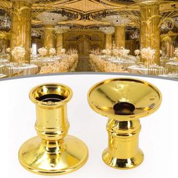 Candle Holders 2x Electronic Base Gold Table Decorations Holder Pretty Indoor Plastic Nice Stick Desktop Candlestick Candleholders