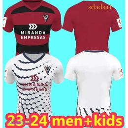 23 24 Mirandes Soccer Jerseys Martinez Aaro Sanz Alberto 2023 2024 Home away Los Rojillos Reina Diego Moreno Sergio Barcia Football Men Kids Kits Sets Shirts